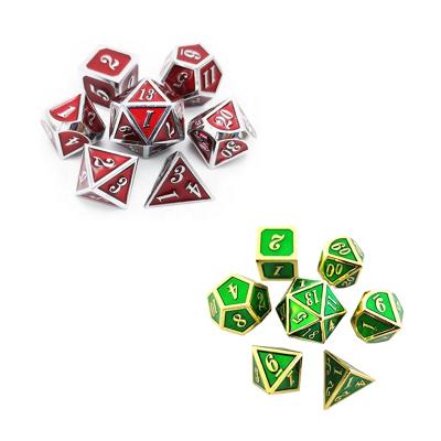 China Nontoxic. Eco-friendly New DND Metal Dice RPG Dragons Polyhedral Dungeons Game Entertainment Dice Table Set for sale