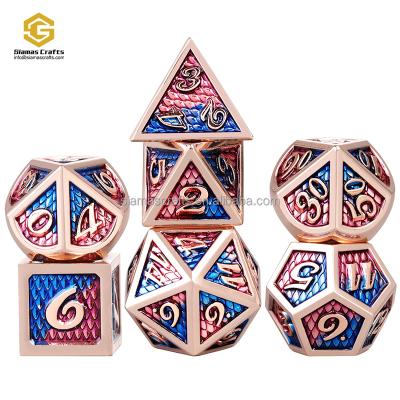 China Nontoxic. Eco-Friendly Adult Table Top Role Playing Games Heavy Metal Dies Set Dragon Scale Polyhedral Metallic Die for DND Dungeons and Dragons D&D for sale