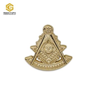 China World High Quality Free Design Custom Freemason Shining After Principal Masonic Pin Badge Gold Lapel for sale