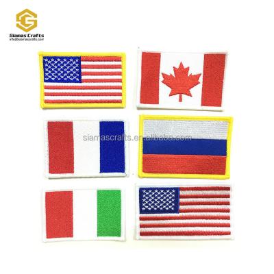 China Custom 3D British American Country National Flag Embroidery Patch Norway Netherlands France Sweden Canada USA Germany for sale