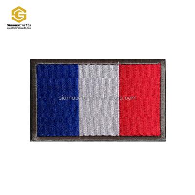 China Custom Embroidered 3D Embroidery Patch Spain Country National Flag Embroidery Velcro Patch for sale