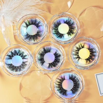 China Case 22mm Diamond Colash False Mink Eyelashes Mink Eyelashes Mink Lashes Long Thick Round Dramatic Handmade Eyelash Extension for sale