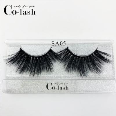 China Qingdao Super Thick Strip Of Soft And Light Bulk False Natural Silk Tapered Eyelashes Wholesale Full Lashes 25Mm Faux Mink Eyelashes Vendor for sale