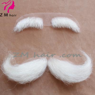 China Handmade Santa Claus Mustache Full Lace Distinct Eyebrows Synthetic Lace Mustache Distinct Eyebrows for sale