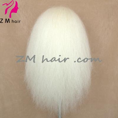 China Long Full Wave ZM Hair Lace Front Yak Silky Straight Hand Tied Santa Claus Wig for sale