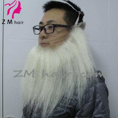 China Wholesale best quality straight unprocessed yaks straight hair full lace handtied santa wig and beard for sale