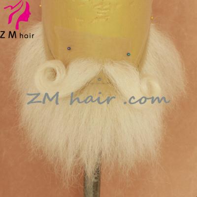 China Cheap Realistic Silky Straight Wave Lower Density Short Yaks Lace Santa Claus Beard With Mustache for sale