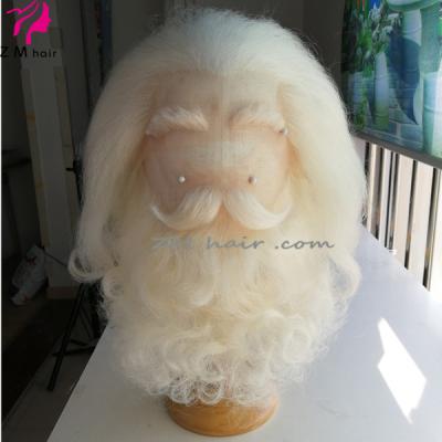 China Opera Santa Claus Wig Beard Mustache Christmas Opera Costume Lace Front Santa Claus Wig Beard Mustache Yak for sale