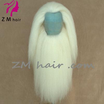 China Real Natural Hair Customer Show Long Straight Hair ZM Yaks Wave Yak Hair Lace Front Santa Wig And Beard Set for sale