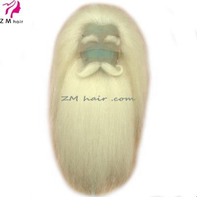 China Santa wig and beard zm hair christmas santa claus wig and green beard yaks hair costume wig for sale