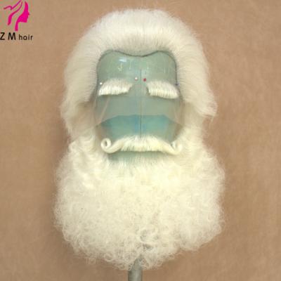 China Popular Santa Claus Wig and Santa Tim Allen Realistic Yak Santa Claus Fake Beard Wig and Beard Set for sale