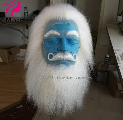 China Soft And Smooth Christmas Yaks Hair Lace Front Santa Wig And Beard , Santa Claus Beard for sale