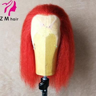 China 2020 100% Straight Yaks Hair Long Red Medium ZM Costume Hair Lace Wig for sale