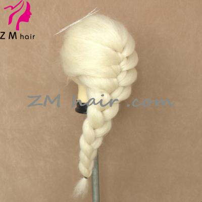 China Ship the soow frozen queen zm 2020 yak hair yak hair white elsa costume wig for sale