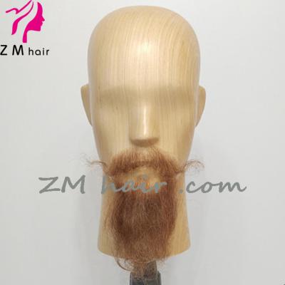 China ZM Silky Straight Realistic Human Hair Real Hair Handmade Full Wave Lace Fake Beard for sale