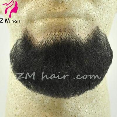 China 100% Black Silky Straight Natural Lace Fake Hair Zmhair Wave Goatee Beard Favorite for sale