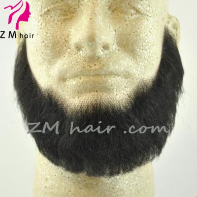 China Realistic Fake Wave Silky Straight Thick Hair Full Face Goatee Beard Favorite for sale