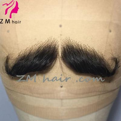 China Fake Piper Silky Straight Natural Handlebar Hair Wave Beard Mustache For Sale for sale