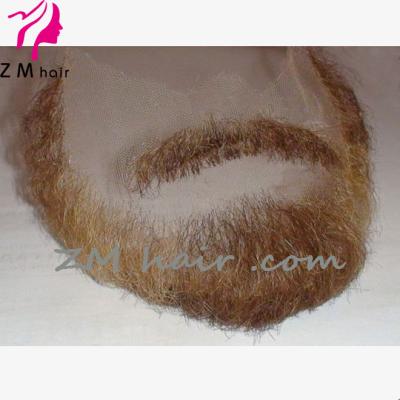 China Zmhair Silky Straight Short Hair Handmade Full Wave Lace Beard And Mustache Set for sale