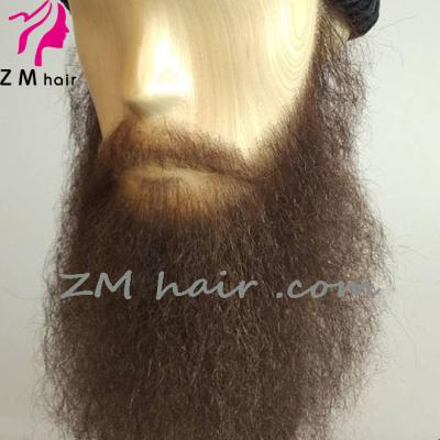 China Silky Straight Realistic Real Human Hair Wave Real Hair Full Handmade Fake Beard Kit for sale