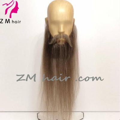 China ZMHAIR Silky Straight Hair Handmade Natural Loose Long Full Fake Beard Straight Wave Hair for sale