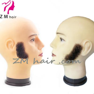 China Silky Straight Daily Use Wave Beard Mustache Sideburns Natural Mutton Chop Fake Hair For Sale for sale