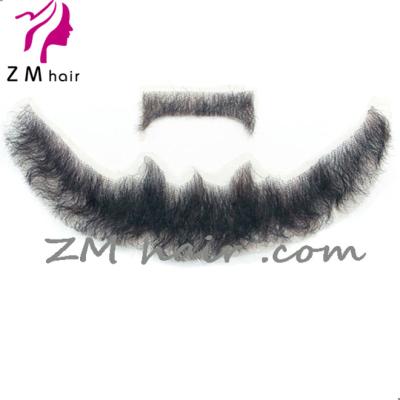 China Custom Fake Hair Mustache ZMHAIR Lace Beard Cosmetic Fake Beard for sale