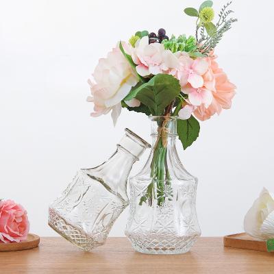 China Cheap Clear Minimalist Rustic Vase Home Small Vase Flower Planter Glass Pot Huge Medium Decorative Modern Factory Wholesale for sale