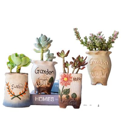 China Wholesale Ceramic Succulent Pot Fleshy Flowerpot Vintage Pottery Flowerpot Garden Supplies Decor Porcelain Basin for sale