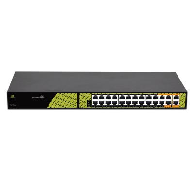 China POE manufacturers 48v poe switch 24 ports network switch china for video surveillance with 2 gigabit uplink port for sale