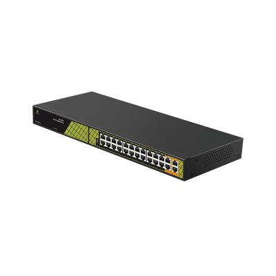 China With AI Function High Power 24 Port Gigabit PoE Switch 60Watts 24ports 10/100/1000M Ethernet PoE Switch with DC Port for sale