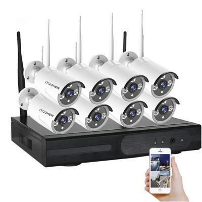 China Waterproof / H.264 8CH WIFI NVR Kit 8 Channel HD Wireless Outdoor Bullet Camera Waterproof Home Security System for sale