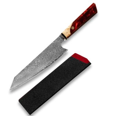 China 8 Inch Chef Knives Unique Hajegato Resin Stocked Damascus Vg10 67 Handle Sets Wooden Japanese Kiritsuke Steady Knife for sale