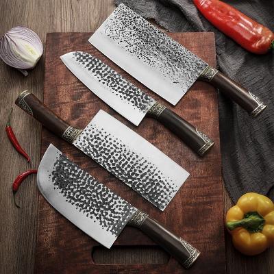 China Chinese Style Profession Stainless Steel Meat Cleaver Chef Knife Kitchen Super Sharp Handle Stocked Wooden Butcher Knife for sale