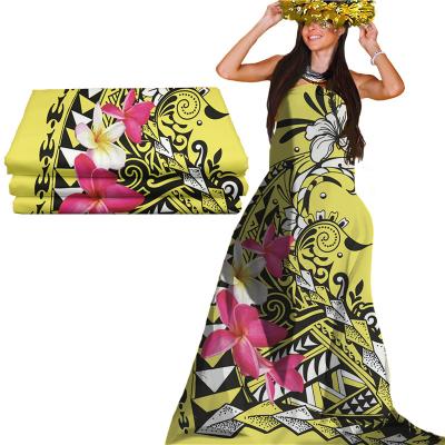 China QUICK DRY 100% Polyester Fabric Dresses Use Custom Pattern Digital Printing Dye Fabric For Women Fabric 2021 New Polynesian for sale