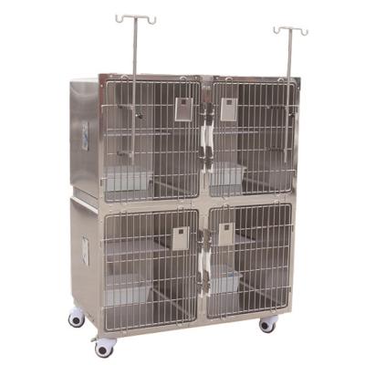 China Sustainable High Quality Veterinary Equipment Stainless Steel Pets Clinic Cat Cage for sale