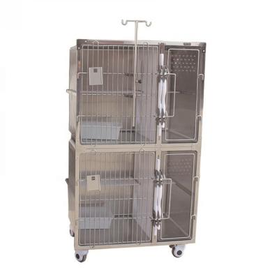 China Sustainable Animal Stainless Steel Cat Breeding Cage For Veterinary Clinic for sale