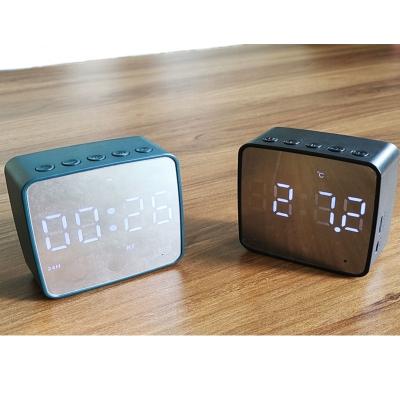 China Portable PP Alarm Clock FM Radio Dual Loud Outdoor BT LED Speaker With Microphone for sale