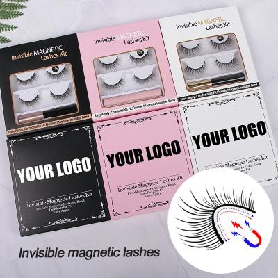 China Cruelty Free/25 Times Reusable/Invisible Magnetic Eyelash Comfortable Use No Glue Private Label Clean Brand Vegan Invisible Magnetic Eyelashes With Eyeliner for sale