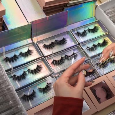 China Long Lasting 100% Siberian Mink False Eye Lashes Natural Tapered Strip False Eyelashes For Brand Custom Wholesale for sale