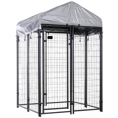 China Hot Selling Viable Professional Metal Dog Kennel Dog Run Pet Portable Fence With Roof for sale