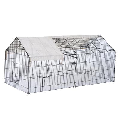 China Sustainable Outdoor Rabbit Cage Metal Hutch With Protective Roof for sale