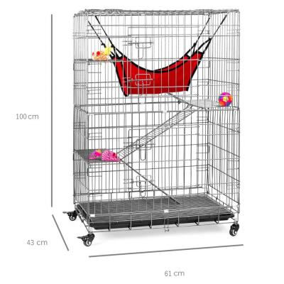 China Wholesale Viable Large Square Pipe Shaped Steel Wire Cat Cage Folding Dog Breeding Cage for sale