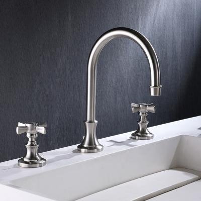 China Widespread 3 Hole Basin Faucet Sink Mixer Luxury Bathroom Thermostatic Faucets 2020 Newest Design for sale