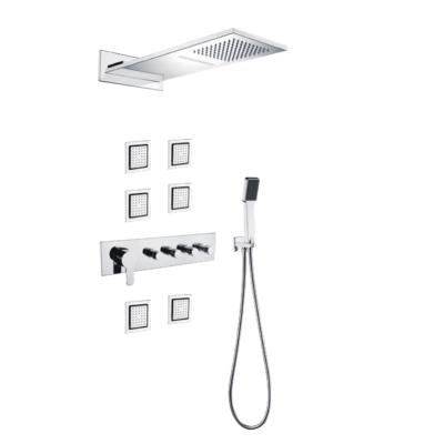 China Concealed Slide Bar Wall Mounted Bathroom Shower Without Shower System Mixer With Boy Jets. for sale