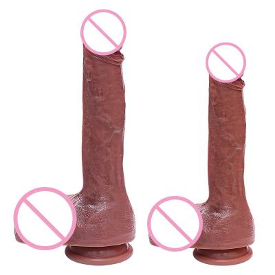 China Medical Silicone Double Layer Good Price Female Sex Toys Huge Dildo Female Masturbator Artificial Dildos For Women for sale