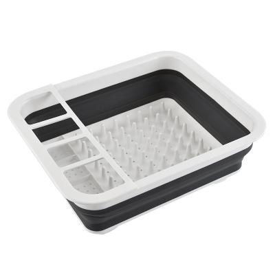 China NEW Sustainable Durable DesignDesktop Silicone Dish Drying Collapsible Storage Rack for sale