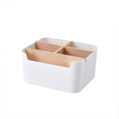 China New Minimalist High-grade Pine Partition Five-piece Storage Box Trash Cans, Design Office Box Home Storage and Organization for sale