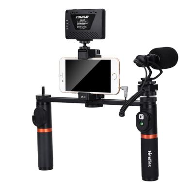 China VIEWFLEX VF-H7 Flexible Hot Dual Handle Electronic Video Kit with Microphone and LED Light for Smartphone for sale