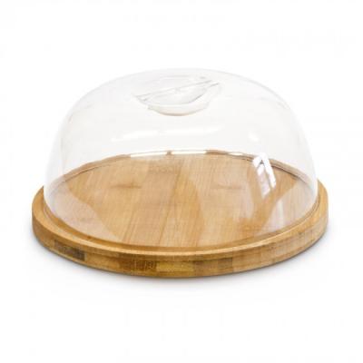 China Sustainable Bamboo Cheese Board With Lid , Bamboo Carving Board With Acrylic Cover for sale